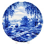 Тарелка декоративная с росписью "Лето в деревне". Гжель, фотография 4. Интернет-магазин ЛАВКА ПОДАРКОВ