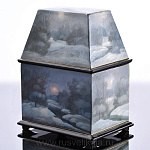 /21*16,5*11см Художественная роспись Шкатулка -ЛАРЕЦ 9-ти-ст. "Весеннее утро" /450