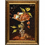 Картина янтарная "Ваза с фруктами"
