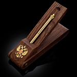 0026719 Златоуст НАБОР ПИСЬМЕННЫЙ "ГЕРБ РФ" ручка с короной+подставка