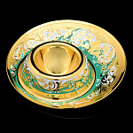 201869 Златоуст  ПОДСТАВКА под яйцо,зел, Золото, Никель, в П/У 