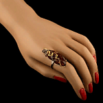 0050425-5,61 Кольцо 720026 вст.янтарь р/п (Ag 925) 5,61