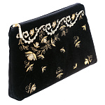 -2000088460015 Сумка бархат Мод 284 Рис 737 А разм 14*22*2 /бархат черный /4.3.11/ зол