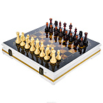 Шахматы с инкрустацией и фигурами из янтаря "Кристалл" 42х42 см