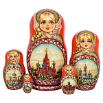 2011504-5м18см Матрешка "ХВБ" красн платок 