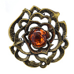 0049748/917.4 Брошь Бутон (коньячный)