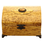 0065003 Нат.дерево Шкатулка для украшений на ножках  карельская береза