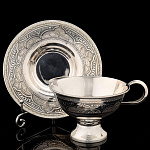 0010996 Серебро 875* ЧАЙНАЯ ПАРА гравировка, чернение серебра в П/У