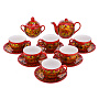 Чайный сервиз на 6 персон "Кудрина". Хохлома, фотография 1. Интернет-магазин ЛАВКА ПОДАРКОВ