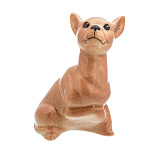 0080553 Фарфор СКУЛЬПТУРА "Чихуахуа" (сидящая)(бежевая) 5*8см