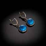 0026257/9,9г Серебро925* Серьги вст.- иск. Бирюза  9,9г