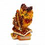 Скульптура из янтаря "Сова с пером на книгах", фотография 2. Интернет-магазин ЛАВКА ПОДАРКОВ