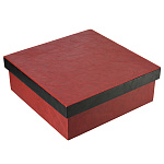 Подарочная упаковка из экокожи красная 31,5х31,5х11,5 см