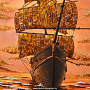 Картина янтарная "Корабль-парусник" 60х80 см, фотография 2. Интернет-магазин ЛАВКА ПОДАРКОВ