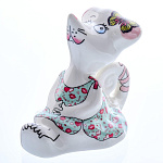 0051531 Гжель СИМВОЛ ГОДА Фигурка МЫШЬ ЛЮБОЧКА цветная