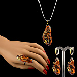 0050433/Подвеска 723026 вст.янтарь р/п (Ag 925)