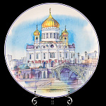 0052211/80.92051.00.1 ЛФЗ ТАРЕЛКА ДЕК.195мм Эллипс "Храм Христа Спасителя" ТН1
