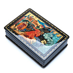 0053888/13*10 Шкатулка лаковая миниатюра Холуй"ЗОЛОТАЯ РЫБКА" арт.40,0