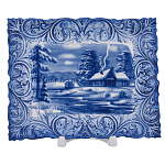 Тарелка декоративная "Зима". Гжель