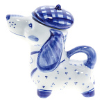 0070675 Гжель Чайник"ТАКСА мальчик" коллекционный (в коб)