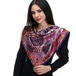 0074376 Атлас 89*89см ПЛАТОК ППС Проект Палитра  ТРОПИКИ (шелк 100%) 10126-13