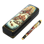 0021237  Лаковая миниатюра НАБОР:Шкатулка с ручкой "Старая Москва" в под.фут. 6,196