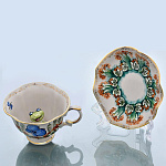 /зол Гжель Чайная пара "Лягушка.Будничная" в золоте 8*10см Авт. Алехин С.С.