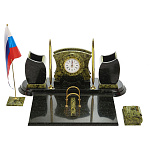 Настольный набор из натурального камня. Змеевик