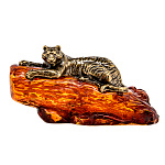 0061086-НП/5*2см  Изделия из янтаря ТИГР на скале (лежит)