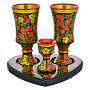 Питейный набор "Интим". Хохлома, фотография 4. Интернет-магазин ЛАВКА ПОДАРКОВ
