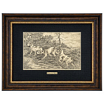 /30*40см Офорт черно-белый  "Охота. Собаки"  