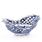 -коб-бабочка Гжель КОНФЕТНИЦА "КОРЗИНКА ОВАЛЬНАЯ" 