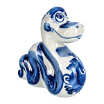  ГЖЕЛЬ Скульптура Символ года 2025 ЗМЕЯ ЭДЕН,  h=7,5 см