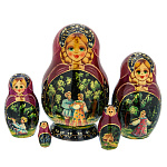 0073121   -5м12см Матрешка "ГУЛЯНИЯ" бордовый платок