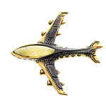 0045321/1604.4 Брошь Самолет Трэвел (белый)