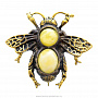 Брошь из латуни с янтарной вставкой "Пчелка", фотография 4. Интернет-магазин ЛАВКА ПОДАРКОВ