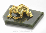 25764 Нат.камень Статуэтка "ЛЯГУШКА" Силумин, Нефрит (6131)