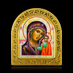 0066561-0059 Икона рукописная Казанская Божия Матерь перламутр 155-175 мм рама сус зол