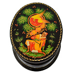 Лаковая миниатюра шкатулка "Жар-птица" Палех