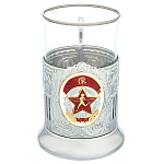 0037928/ПС03336  ПОДСТАКАННИК ник. с позолотой с эмалью "ГТО" (латунь) ПРЕЗЕНТ