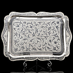 0054707 Серебро 875* ПОДНОС гравировка, квадратный  В П/У 1 052