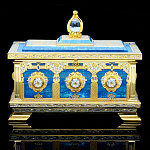  Златоуст Ларец "ЛАЗУРИТОВЫЙ"лазурит, горный хрусталь, позолота В П/У