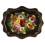 Поднос с авторской росписью "Цветы" 48х37 см