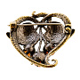 Брошь с янтарем "Листик. Сердце", фотография 2. Интернет-магазин ЛАВКА ПОДАРКОВ