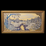 Панно-гравюра "Ранняя зима". Златоуст 55х29 см