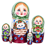 Матрешка "Кошка" 5 мест