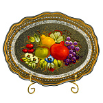 Поднос с авторской росписью 30х23 см