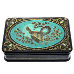 0050580/13*9см  Шкатулка лаковая миниатюра Холуй "Глухарь"51,0 зеленый фон