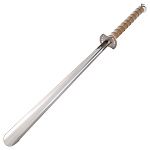 0063051 Ложка для обуви "Меч" с оплеткой натуральная кожа рельефная, нержавеющая сталь КОФЕ С МОЛ