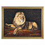 Картина янтарная "Лев" 60х80 см, фотография 1. Интернет-магазин ЛАВКА ПОДАРКОВ